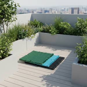 Panneau de drainage cellulaire installé sous le toit, la terrasse, l'herbe artificielle avec <span class=keywords><strong>géotextile</strong></span> pour la gestion des eaux de pluie - Product Image 4