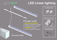 Suspension linéaire moderne connectable en aluminium 1,2 m 40W/50W LED, luminaire de magasin et de bureau, intensité réglable, IP20, garantie 3 ans