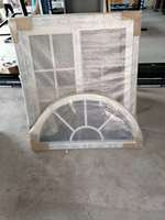 Ventana Corredera Horizontal de Vinilo Estilo Americano con Travesaño Superior Fijo, Ventana Arqueada de UPVC/PVC con Rejillas y Mosquitera