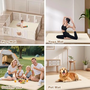 Alfombra de Juego para Bebés de Espuma Suave, 1.3'' de Grosor, Color Beige, para Gatear en Casa y Juego Sensorial, Unisex - Product Image 6