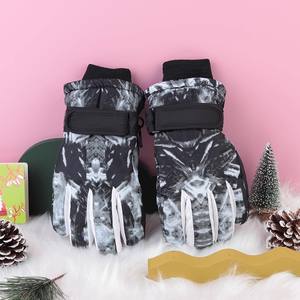 Gants de ski personnalisés en gros avec impression graffiti, noirs, imperméables, coupe-vent, isolés, antidérapants, sangle réglable, <span class=keywords><strong>snowboard</strong></span> - Product Image 4