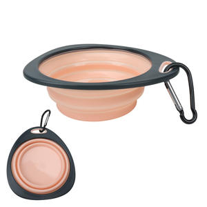 Tragbare und faltbare Silikon-Hunden äpfe Zusammen klappbare Katzen-und Hundefutter häuschen für Wasser für unterwegs - Product Image 1