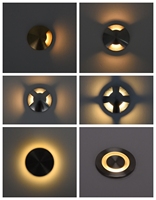 Lampu LED Samping Cincin Baja Tahan Karat 4W 6W 2700K-6000K Dapat Disesuaikan IP67 Tahan Air Lampu Taman Dinding Tangga Terpasang di Tanah