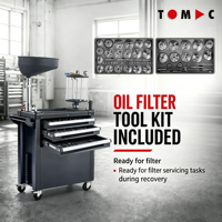 Extracteur d'huile pneumatique TOMAC 70L avec armoire à outils et kit de filtre à huile, outils automobiles, outils pour camions