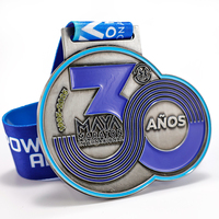 Médaille sportive personnalisée en alliage de zinc pour les courses de marathon 42 km, demi-marathon 21 km, course de 10 km, récompense pour les finalistes et compétitions de longue distance