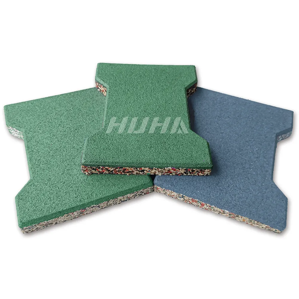Guangdong factory Rubber tile Protective Dog Bone Rubber Brick Paver Anti-slip Rubber