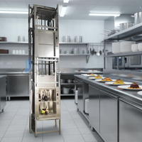 Monte-charge alimentaire à 3 étages pour restaurant, capacité 100kg 200kg, type monte-charge motorisé à chargement par le haut