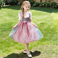Ensemble de costume Dirndl pour femme à imprimé animal Oktoberfest 2025, avec bretelles d'aileron réglables, Lederhosen, robe bavaroise 100% polyester