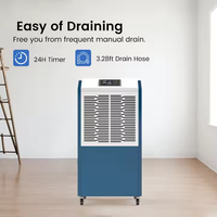 ORVIS Dehumidifier Komersial Listrik Baru 280 Pints/Hari dengan Defrost Otomatis & Layar Display - untuk Gudang, Penjualan Langsung