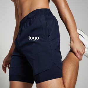 กางเกงขาสั้นผ้าไนลอนเอวสูงสำหรับผู้ชายกางเกงขาสั้นออกกำลังกายสำหรับนักขี่จักรยานกางเกงซับในระบายอากาศได้โลโก้2025 OEM - Product Image 2