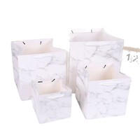 Sacs en papier carrés blancs en stock, finition mate, biodégradables, pour emballage cadeau, fleuristes, bouquets de gâteaux, souvenirs