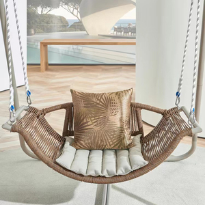 Villa giardino cortile doppia sedia a dondolo terrazza per il tempo libero corda intrecciata sedia a dondolo sospesa altalena <span class=keywords><strong>da</strong></span> esterno - Product Image 2