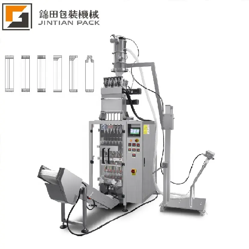 Automatic 6/8/10 lanes powder stick bag probiotics coffee sugar spice powder stick pouch sachet filling packing machine