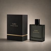 Flacon de parfum en verre noir de luxe vide 50 ml 100 ml avec emballage et logo personnalisé