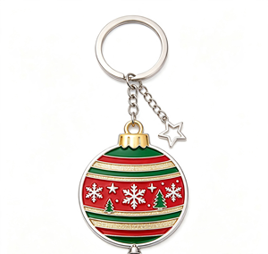 Porte-clés en métal en forme de boule de Noël, porte-monnaie émaillé, porte-clés personnalisé avec logo, accessoire cadeau - Product Image 1