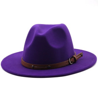 ZG Mode Loisirs Hommes et Femmes Large Bord Fedora Chapeaux Automne Hiver Casquette De Luxe