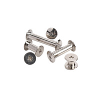 Vis à riveter à tête plate en acier inoxydable 304 nickelé de 5 mm pour la comptabilité, les albums, les menus, les sacs, les articles en cuir – Grande quantité, prix avantageux
