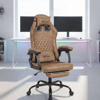 Chaise de jeu ergonomique de direction en cuir synthétique, pivotante et inclinable, avec fonction rafraîchissante pour PC