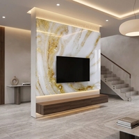 Panneau mural en PVC imitation marbre 3D imperméable à faible coût, haute brillance, impression UV, remplace le marbre naturel