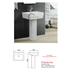 Lavabo colonne en céramique blanc brillant populaire 2026 pour la décoration intérieure moderne - Product Image 2