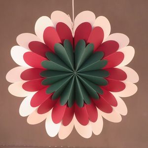 QF Foldable Shade Christmas Decoration <strong>Hanging</strong> Ornament Festival Venue Arrangement Modern 3D Heart Octagonal Paper Lantern - Product Image 6