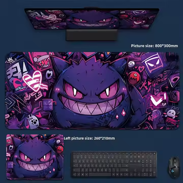 Custom XXL/XXL Gaming Mousepad Waterproof Non-Slip Rubber with Stitched Edge Cartoon/Anime Style Scratch-Proof Cloth Surface
