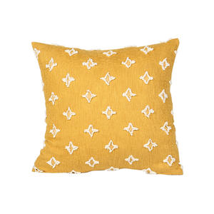 <b>Stars</b> And Sunflowers Embroidered <b>Cushion</b> With Insert Nordic Luxury Style Gray Pillowcase Tufting PP Cotton Filling - Product Image 5