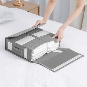 Boîtes de rangement pliables personnalisées en tissu non tissé avec fermeture éclair pour draps, housses de couette et taies d'oreiller - Product Image 3
