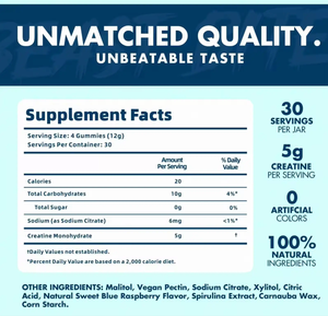 Gommes de monohydrate de créatine OEM/ODM de marque privée pour hommes femmes adultes supplément d'entraînement de renforcement musculaire 120 gommes/bouteille - Product Image 3