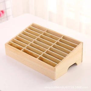 Wooden <b>Wall</b> <b>Mounted</b> <b>Storage</b> Box 4 Layers Rectangle Multipurpose Mail Key Organizer Home Office Use - Product Image 2