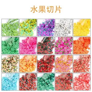 Hot Sale 3d Diy Nail Art Decoraties Ontwerpen Wiel Fruit Plakjes Polymeer Klei