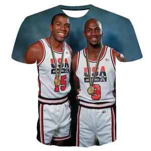 Envío Gratis MJ Figura de Cuerpo Completo de los Dioses del Baloncesto #   Camiseta con estampado personalizado 3D de Mike Flyers de los <span class=keywords><strong>23</strong></span> <span class=keywords><strong>Bulls</strong></span>, blanca con estampado completo - Product Image 5