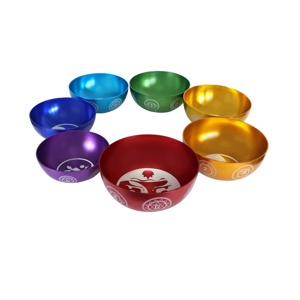 Bộ bát hát đầy đủ các màu sắc chakra, chạm khắc kép, trị liệu tần số Schumann, lý tưởng cho liệu pháp âm thanh và tắm âm thanh - Product Image 4