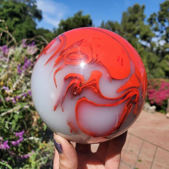 Sphère de cristal d'agate de feu rouge