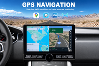 Autoradio 10 pouces simple DIN avec écran tactile CarPlay, GPS intégré, système multimédia Android pour tableau de bord
