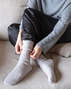 Phụ Nữ Sang Trọng Mùa Đông Ấm Nhất Gân 100% Tinh Khiết Cashmere Giường Ngủ Phòng Chờ Vớ Cho Phụ Nữ Người Lớn - Product Image 3