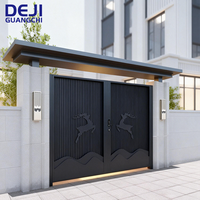 Portail battant de villa et portail extérieur en aluminium moderne pour jardin, avec peinture couleur personnalisée et système électrique automatique