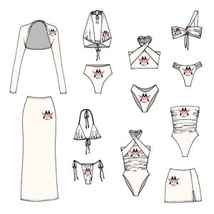 2025 nueva llegada verano brillante estampado de flores camisola y cubrir traje de baño ropa de playa conjunto de 2 piezas - Product Image 5