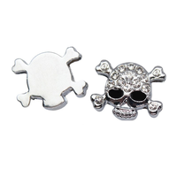 Breloques en strass à perles pour porte-clés DIY, lettres de l'alphabet A-Z, couronne, cœur, étoile, crâne, croix, avec trou de 8 mm