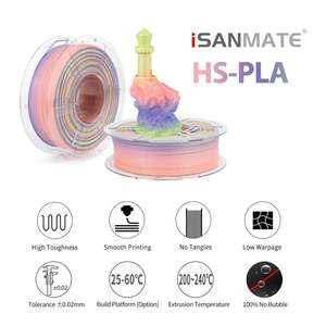 Filament d'impression 3D haute vitesse <span class=keywords><strong>ISANMATE</strong></span> OEM/ODM, filament arc-en-ciel, filament PLA haute vitesse 600 mm/s pour imprimante 3D - Product Image 2