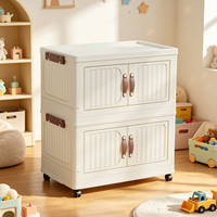 Conteneur de rangement pliable en plastique de haute qualité avec panneau transparent épaissi, grande capacité pour vêtements, salle de bain, bureau