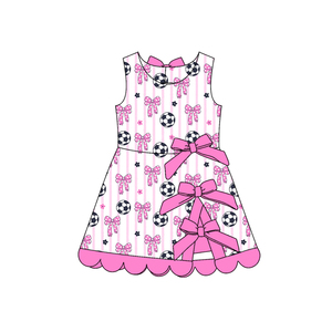Vestido de verano para niña GSD4098, personalizado, color marrón, con estampado de vieiras negras, sin mangas, transpirable, hasta la rodilla, venta al por mayor para niños - Product Image 4