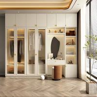 Armoire de chambre à coucher moderne de luxe sur mesure, style crème, écologique, avec rangement intégré, OEM