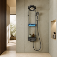 Ensemble de robinetterie moderne de luxe haute qualité Led 4 fonctions multifonction en laiton blanc pour système de douche de salle de bains