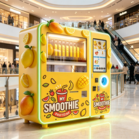 Mesin Penjual Smoothie Buah Otomatis Penuh, Pembuat Smoothie Tanpa Awak 24 Jam Dengan Logo LED Kustom Sistem Manajemen Cloud