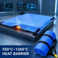 Couverture ignifuge en tissu maillé de fibre de verre E-Glass en silicone à déploiement rapide, résistante à la chaleur, sans alcali, tissage sergé, marque HC, pour soudage et découpe