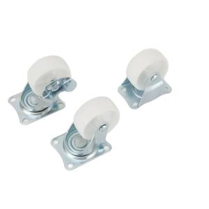 Roulettes pivotantes silencieuses de 1,5 pouce x 2 pouces avec freins, en matériau PP léger pour meubles - Product Image 3
