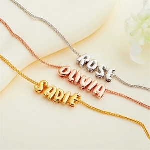 Wholesale Charms for Jewelry Making DIY Personalized Jewelry Women <b>Necklace</b> <b>Custom</b> Stainless Steel Cute Letter Pendant <b>Necklace</b> - Product Image 1