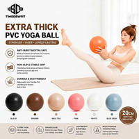 Ballon d'exercice souple en PVC, écologique, léger, pour Pilates et massage, anti-explosion, durable, compact, accessoire d'entraînement, pompe à aiguille