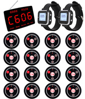 Système d'appel sans fil pour serveurs : 1 unité d'affichage CTM368, 2 montres-pagers CTW06, 16 boutons d'appel CTT13 pour restaurants, spas et hôtels